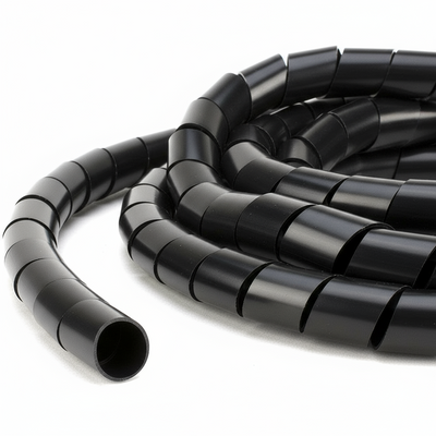1" Diameter Polyethylene UV Black Spiral Wrap 100ft/Spool