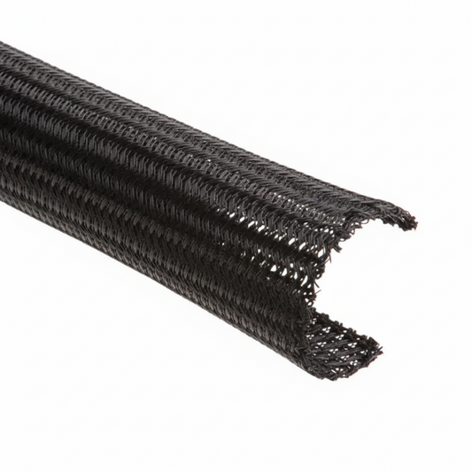 2" Black Techflex F6 Wrap-Around Braided Sleeving 25ft