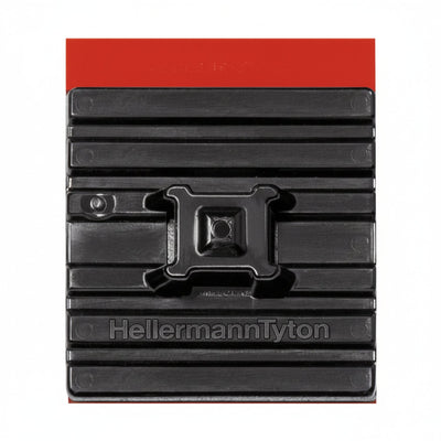 HellermannTyton 151-02219 Flexible Cable Tie Mounting Base, 1.1” x 1.1”, 0.21” Max Tie Width, PA66HS, Black, 100/pkg